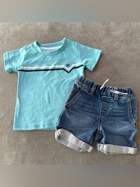 Levi’s Denim Shorts + Kenneth Cole Tee Outfit 12M Boys Summer Set